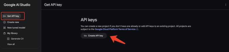 gemini google api studio create api key