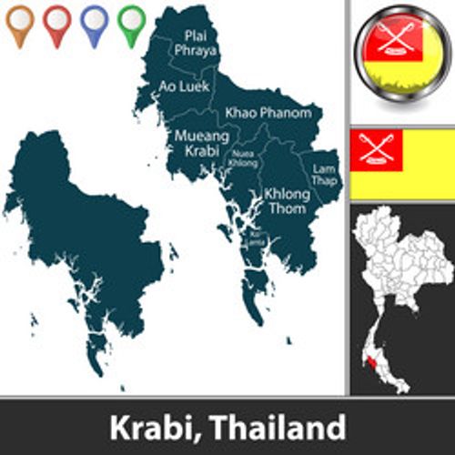 map of krabi thailand vector