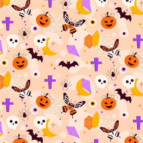 Free Vector hand drawn halloween pattern design