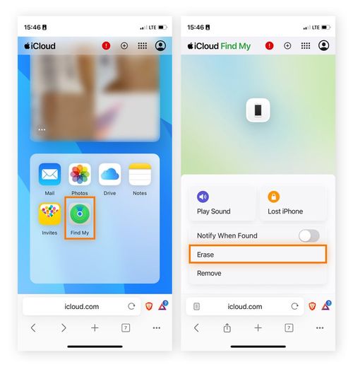 Select Erase to bypass Activation Lock.
