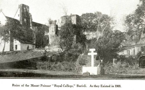 ruins of mount poinsur royal collage borivli as existed in 1909, borivali, bombay mumbai, maharashtra, india - india monuments collage stock pictures, royalty-free photos & images