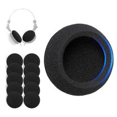 Voarmaks Universal Foam Ear Pads Cushion 50mm,1.97", 5Pairs Premium 4-5mm Thickness High Density Foam Headphone Earpads for Music, Gaming, Office & Call Center Headsets
