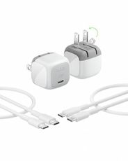 Belkin USB C Charger Block 20W (2 Pack) - USB C Cable Included - Fast Charging Block, Type C Wall Charger - Apple iPhone 17, Air, Pro, Samsung Galaxy S25, Google Pixel 10, iPad, AirPods, etc - White