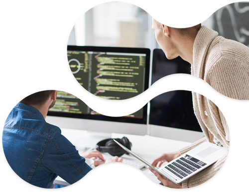 Developers looking at monitor