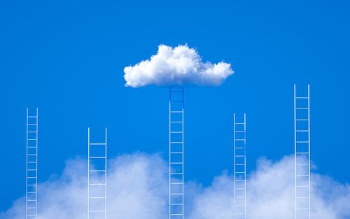 白云梯子三维图形背景图片下载