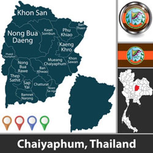map of chaiyaphum thailand vector