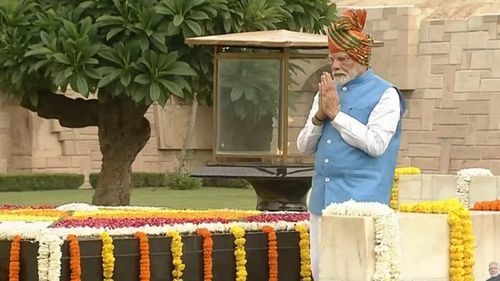 Independence Day 2024: Prime Minister Narendra Modi at Rajghat. (Youtube)