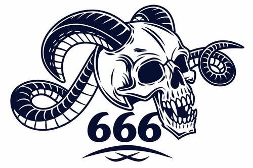 Devil skull number 666 Vector Image