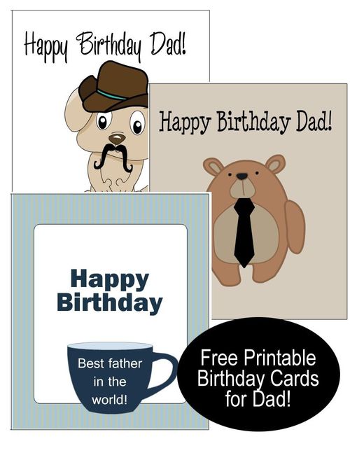 18 Cute and Elegant Free Printable Birthday Cards for Dad | Free printable birthday cards, Dad cards, Dad birthday card