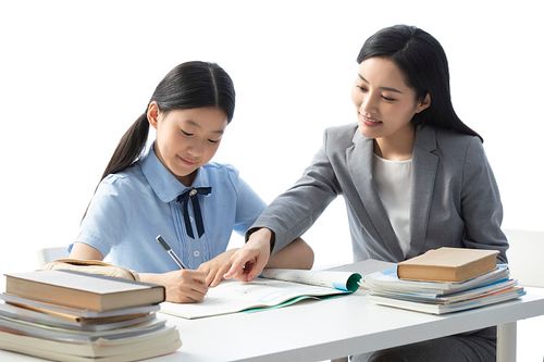 老师给学生辅导功课图片载