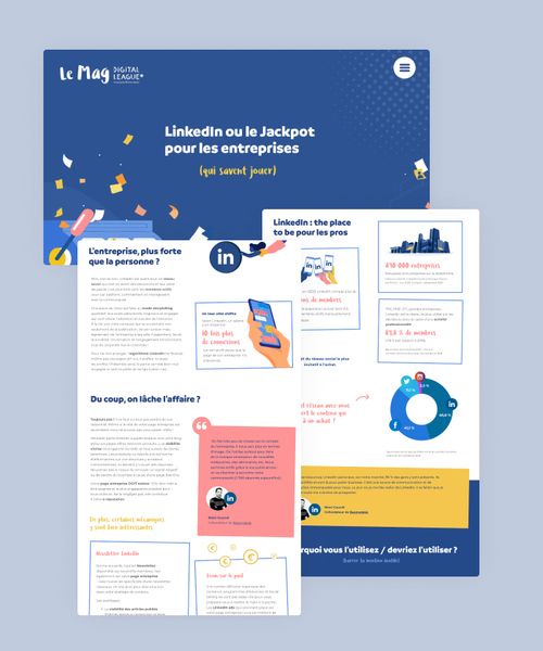 This online magazine shares everything you need to know to become a pro on LinkedIn. Interactive elements, animations and actions turn this into an engaging digital experience.