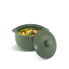 MINH LONG 1-Qt Porcelain Dutch Oven with Lid – Lead & Cadmium Free, Oven Safe to 482°F, Heat Retention, Clay Pot for Cooking on Gas & Infrared Cooktop, Use to Marinate, Cook, Bake, Refrigerate & Serve