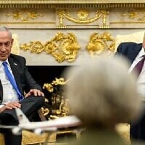 President Donald J. Trump hosts a trilateral phone call with Prime Minister Benjamin Netanyahu of Israel and Prime Minister Mohammed bin Abdulrahman bin Jassim Al Thani of Qatar in the Oval Office, September 29, 2025. (The White House)