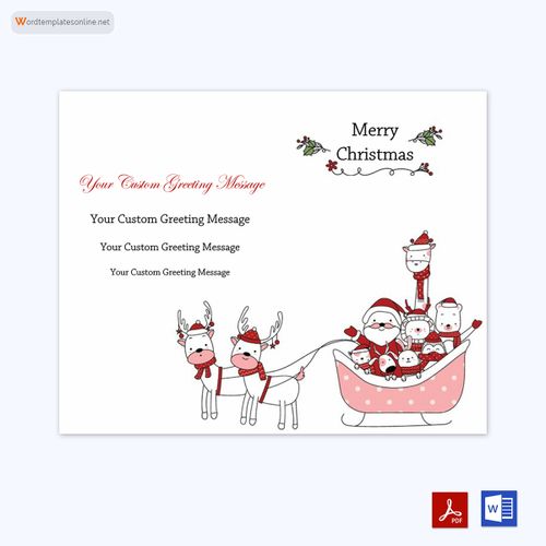Free Printable Merry Christmas Gift Certificate 01 for Word and Adobe Format