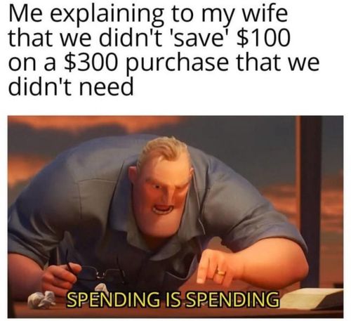 Bro spending is still spending stop - meme