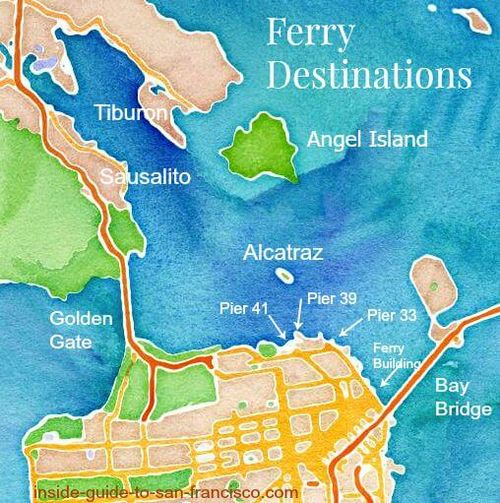 Map of SF Ferry Destinations