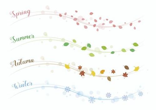 罫線セット_四季 四季,季節,春夏秋冬,見出し,ライン,紅葉,秋,飾り罫線,春,夏のイラスト素材