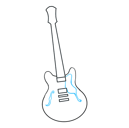 Guitar step-by-step drawing tutorial: step 7