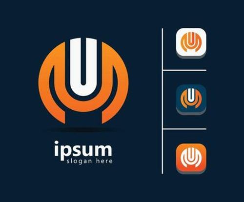 letter UM logo design for business vector