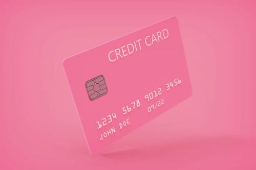 3d rendering pink credit card mock-up template. stock photo 3d rendering pink credit card mock-up template. stock photo pink-credit-card stock pictures, royalty-free photos & images