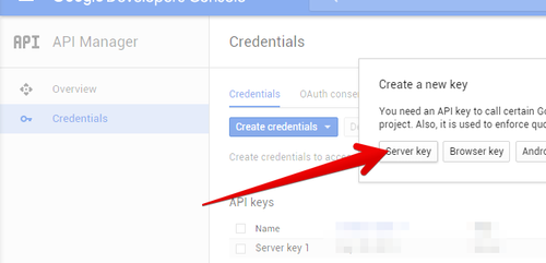 Create server Key