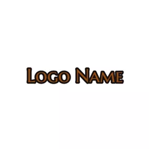 Font Logo Vintage Outlined Brown Text logo design