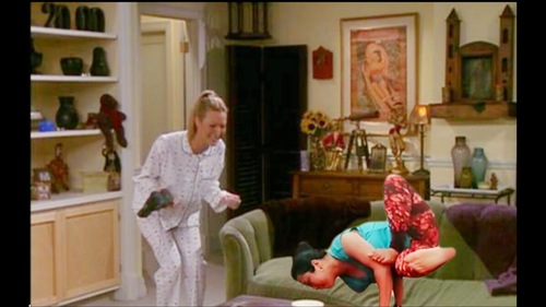 friends meme funny yoga pose