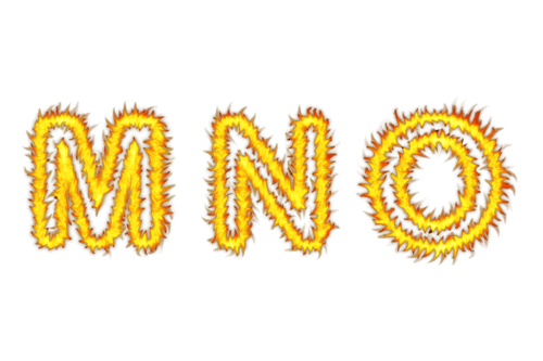 Realistic Fire font text M N O letters of the alphabet, Fire style alphabet text effect PNG