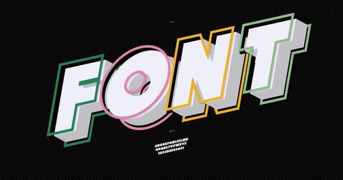 fonte vetorial 3d estilo negrito tipografia moderna vetor