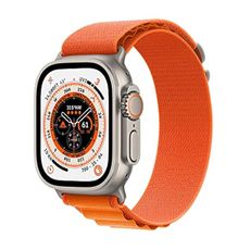 Apple Watch Ultra [GPS + Cellular 49mm] Titanium Case with Orange Alpine Loop, Medium (Renewed)