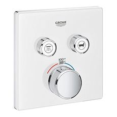 Grohe 29164LS0 Grohtherm Smart Dual Function Thermostatic Trim With Control Module, Moon White