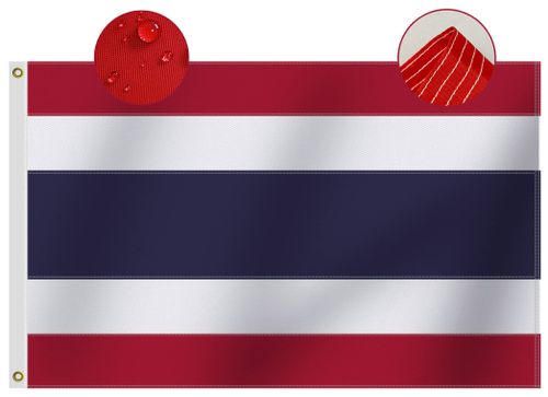 Heavy Duty Thailand Flag 3x5 Ft, Longest Lasting Oxford Nylon 210D|Four Rows Stitching Fly Ends|Thai National Flags Decora...