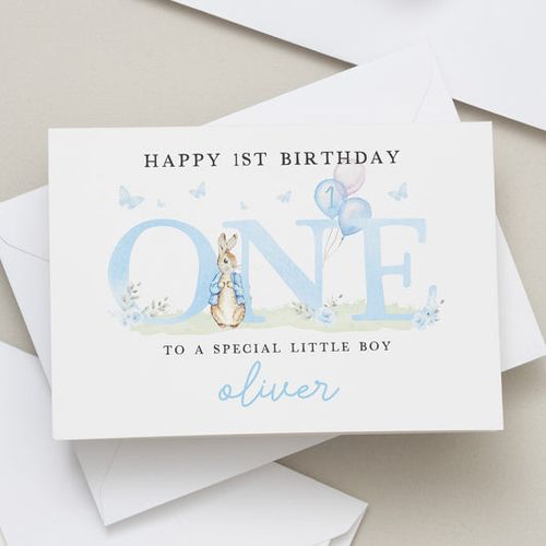 1st Birthday Card For Son, First Birthday Personalised Card For Boy, Animal Card For Baby Birthday, Cute Card For Grandson, Nephew