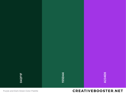 Purple and Dark Green Color Palette