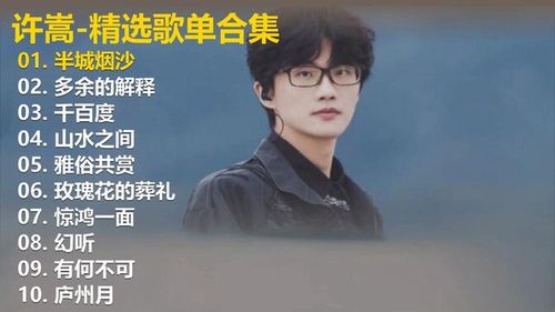 【许嵩】精选歌单合集《半城烟沙》《多余的解释》《千百度》《山水之间》《雅俗共赏》《玫瑰花的葬礼》《惊鸿一面》《幻听》《有何不可》《庐州月》