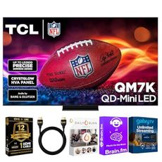 TCL 55-Inch QM7K QD Mini LED Smart Google TV - Dolby Vision , Dolby Atmos, HDR, Game Accelerator 288 Hz, Alexa Compatible w/ 12 Month CPS Protection, AUX HDMI Cable, Streaming