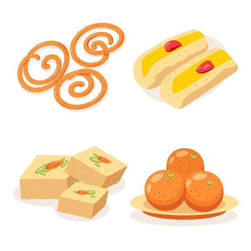 Hand drawn indian sweet collection | Free Vector | Sweet drawings, Food logo design, Indian sweet