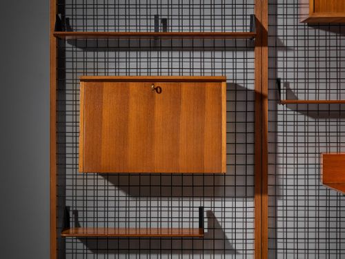 Mid-Century Modern Italian Adjustable Wall Unit with Shelves and Cabinets wall decorations Morentz