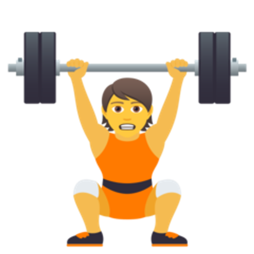 How Person Lifting Weights emoji looks on Joypixels.