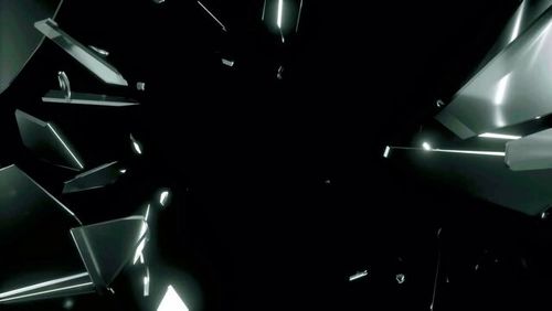 Broken glass effect animation with dark background