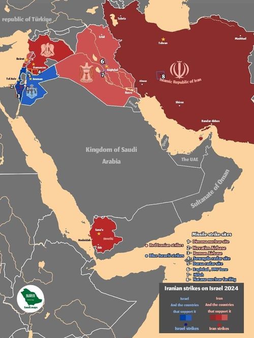 r/NewIran - Map of the ongoing Israel-Iran war