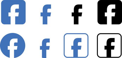Facebook logo variations in different shapes and colors on white background, facebook logo icons,facebook, facebook social media app logo set vector