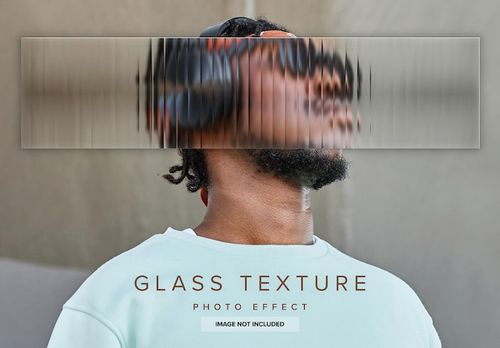 PSD glass texture photo effect mockup