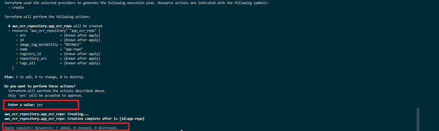 Terraform apply