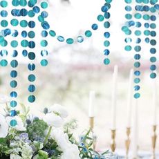 Cheerland Teal Birthday Decorations for Woman Hanging Teal Garland Decoration Turquoise Streamer Banner Backdrop for Wedding Bridal Baby Shower Graduation Engagement Party Decor