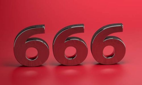 number 666 made of steel on a red background. 3D render. number 666 made of steel on a red background. 3D render. 666 stock pictures, royalty-free photos & images