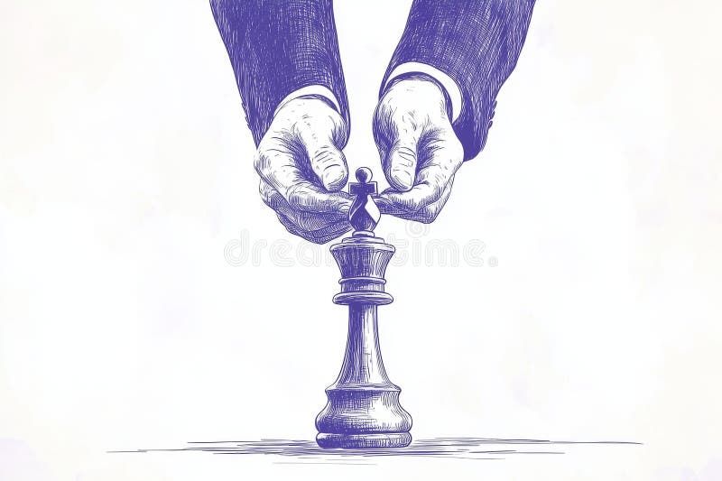 Una estrategia de dibujo de líneas continuas representa los conceptos de liderazgo y gestión que representa una sonrisa joven imágenes de archivo libres de regalías