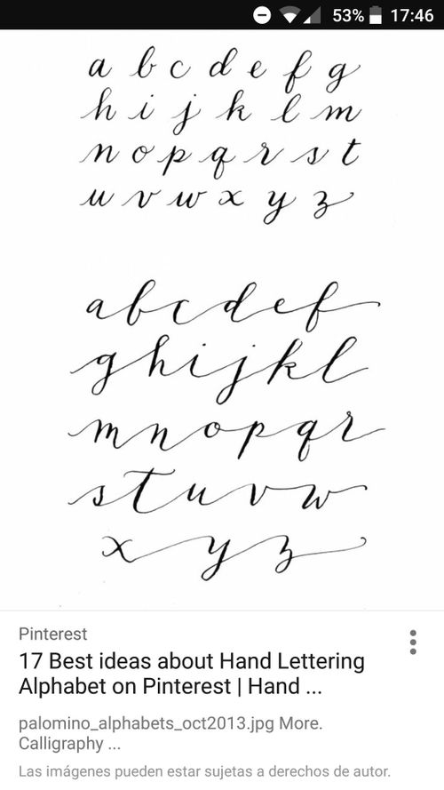 an iphone screen showing the calligraphy and handwritten alphabets in cursive writing