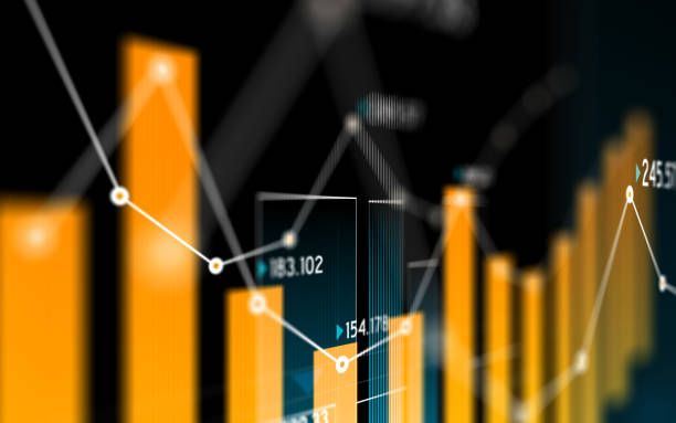 gráfico del análisis de datos financieros y técnicos que muestra resultados de búsqueda - concepto de aumento de capital fotografías e imágenes de stock