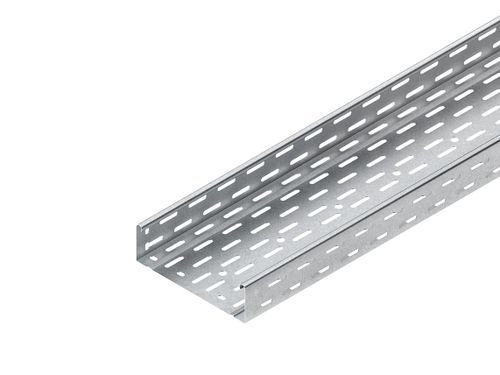 Vertical Outside Elbow with unperforated side profiles, but with connector perforations, with integrated splice plates